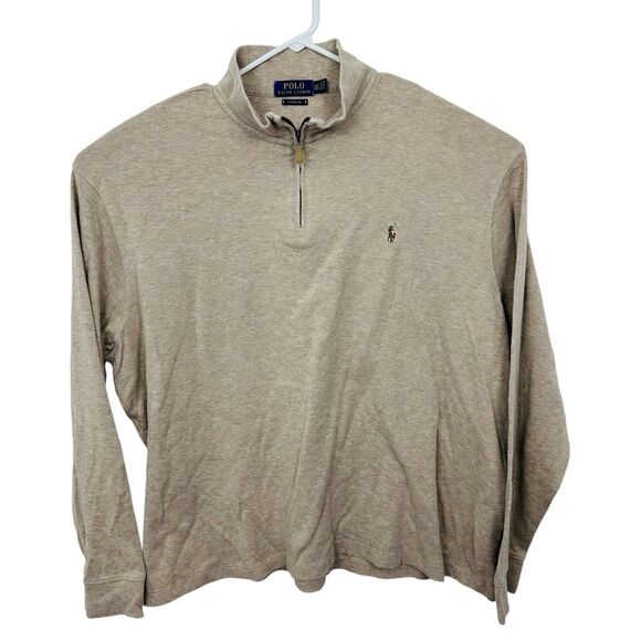 Polo Ralph Lauren 1/4 Zip Pullover Sweater Estate Rib Mens Size 2XL Stone Beige - Picture 1 of 7
